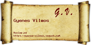 Gyenes Vilmos névjegykártya